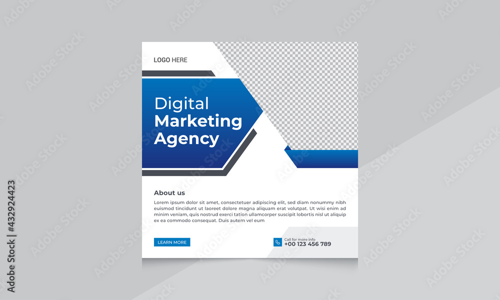 Digital Marketing Social media post with web banner template Digital Marketing Social media post with web banner template