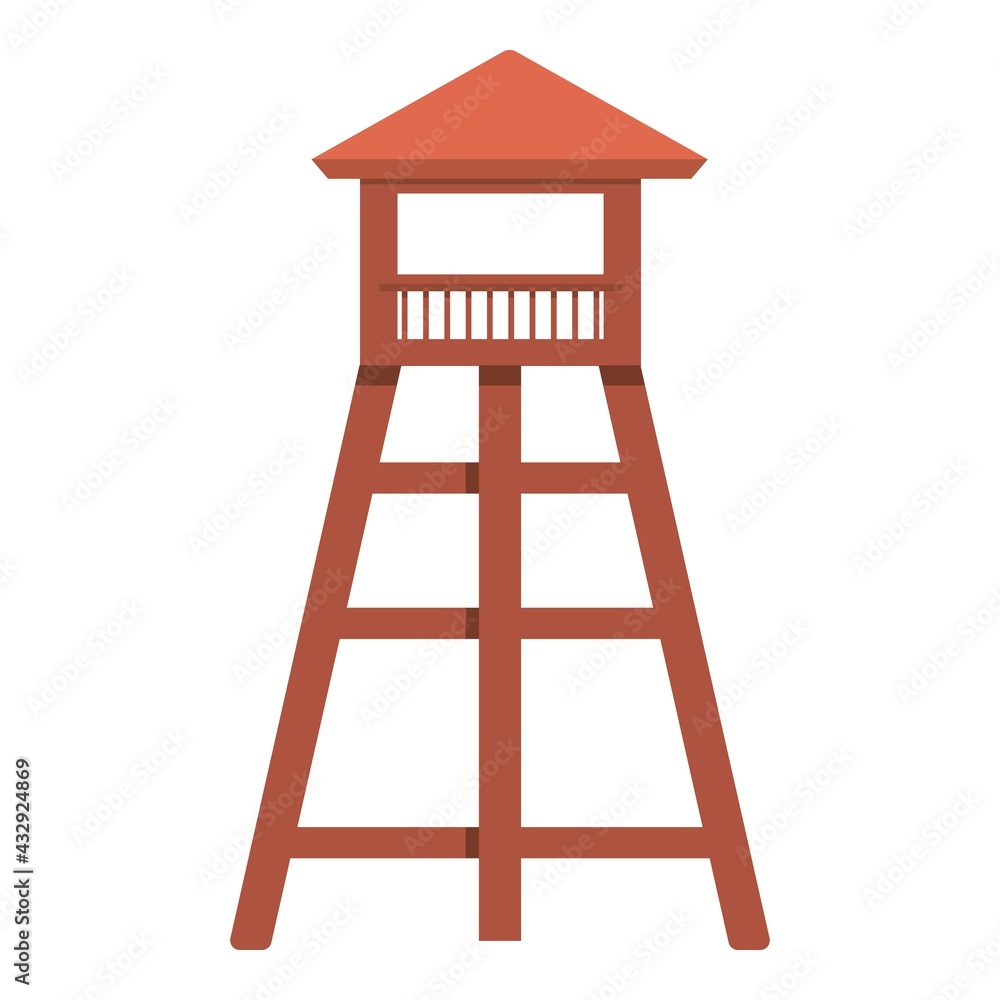 Safari wood tower icon. Cartoon of Safari wood tower vector icon for web design isolated on white background Safari wood tower icon. Cartoon of Safari wood tower vector icon for web design isolated on white background