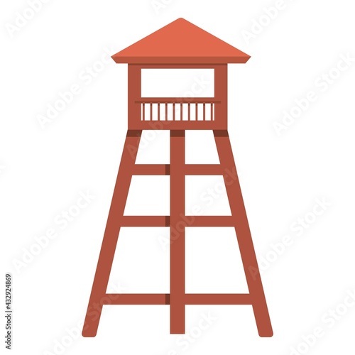 Safari wood tower icon. Cartoon of Safari wood tower vector icon for web design isolated on white background