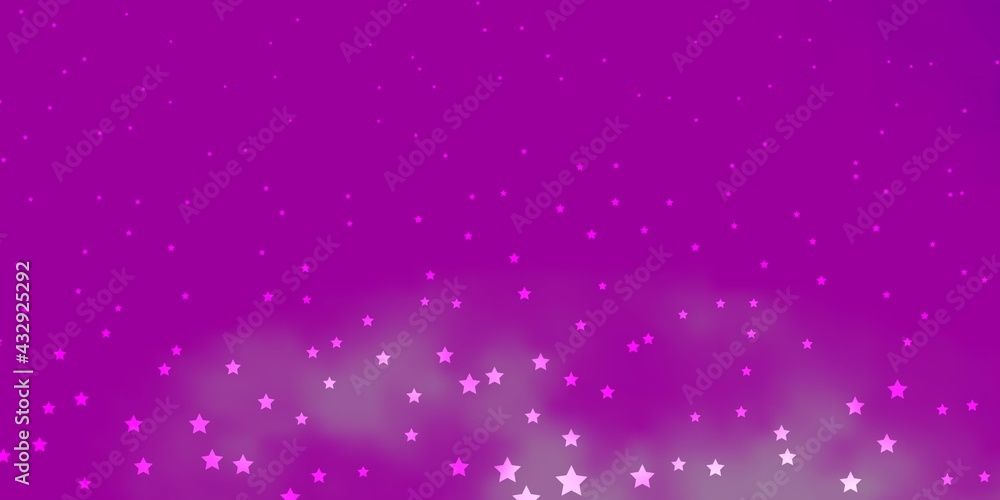 Dark Purple vector pattern with abstract stars.