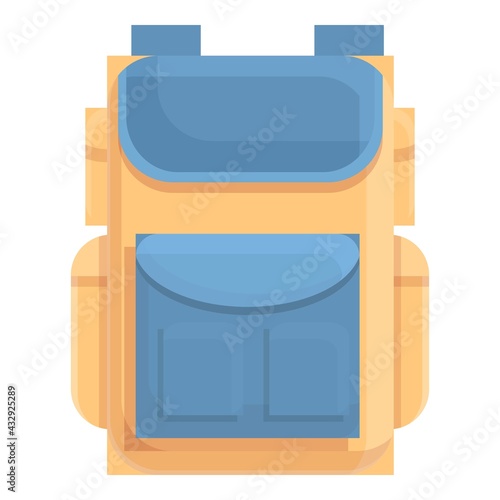 Safari backpack icon. Cartoon of Safari backpack vector icon for web design isolated on white background