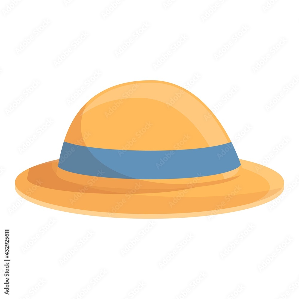 Safari sun hat icon. Cartoon of Safari sun hat vector icon for web design isolated on white background Safari sun hat icon. Cartoon of Safari sun hat vector icon for web design isolated on white background