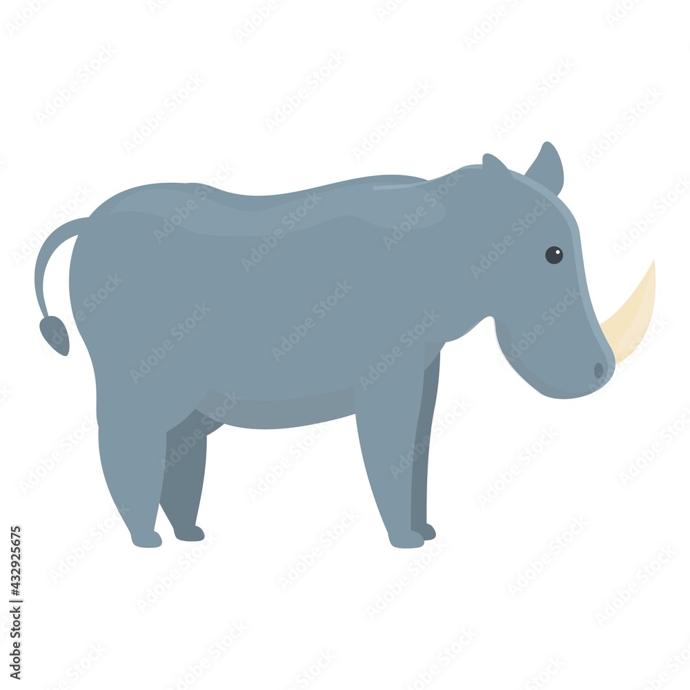 Safari rhinoceros icon. Cartoon of Safari rhinoceros vector icon for web design isolated on white background