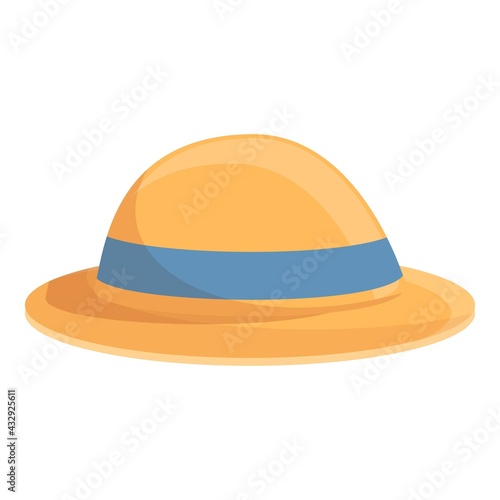 Safari sun hat icon. Cartoon of Safari sun hat vector icon for web design isolated on white background
