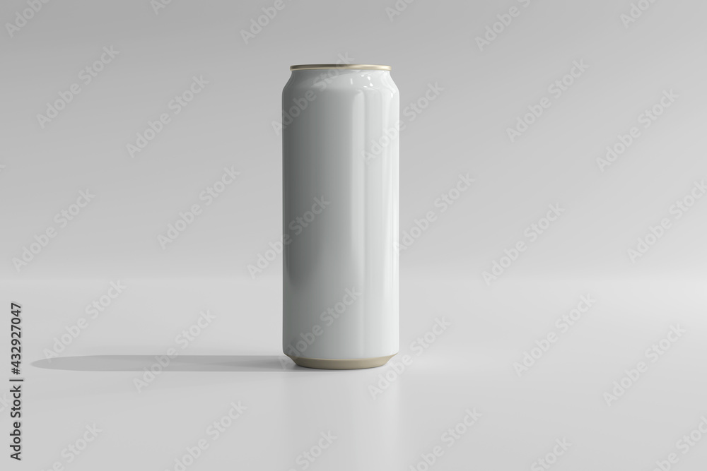 500ml Sleek Soda or Beer Can 3D Rendering - obrazy, fototapety, plakaty 