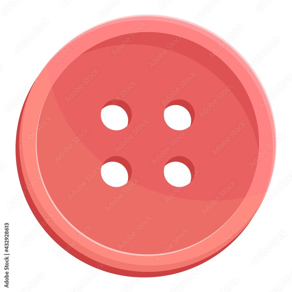 Red clothes button icon. Cartoon of Red clothes button vector icon for web design isolated on white background