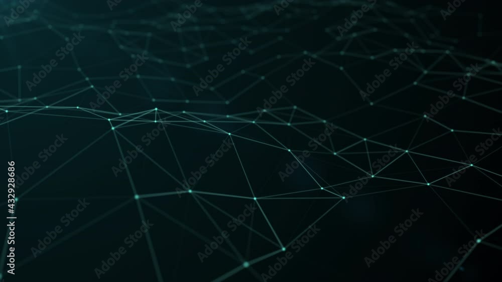 Technology background. Abstract digital plexus connection moving dots and lines. Network connection structure