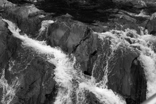 Cascading stream in black and white