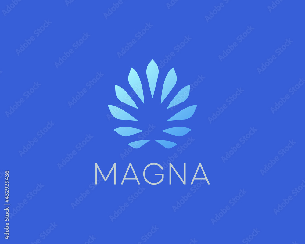 Obraz premium Tree leaf gem logo icon design abstract modern minimal style illustration. Jewelry boutique vector emblem sign symbol mark logotype.