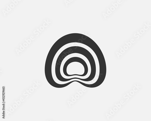 Tunnel, target vector logotype. Abstract letter a, waves logo design template. Universal emblem, simple icon sign symbol.