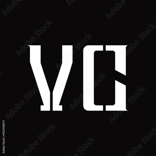 VC Logo monogram with middle slice design template
