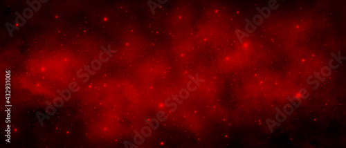 Abstract red starry universe 3d illustartion