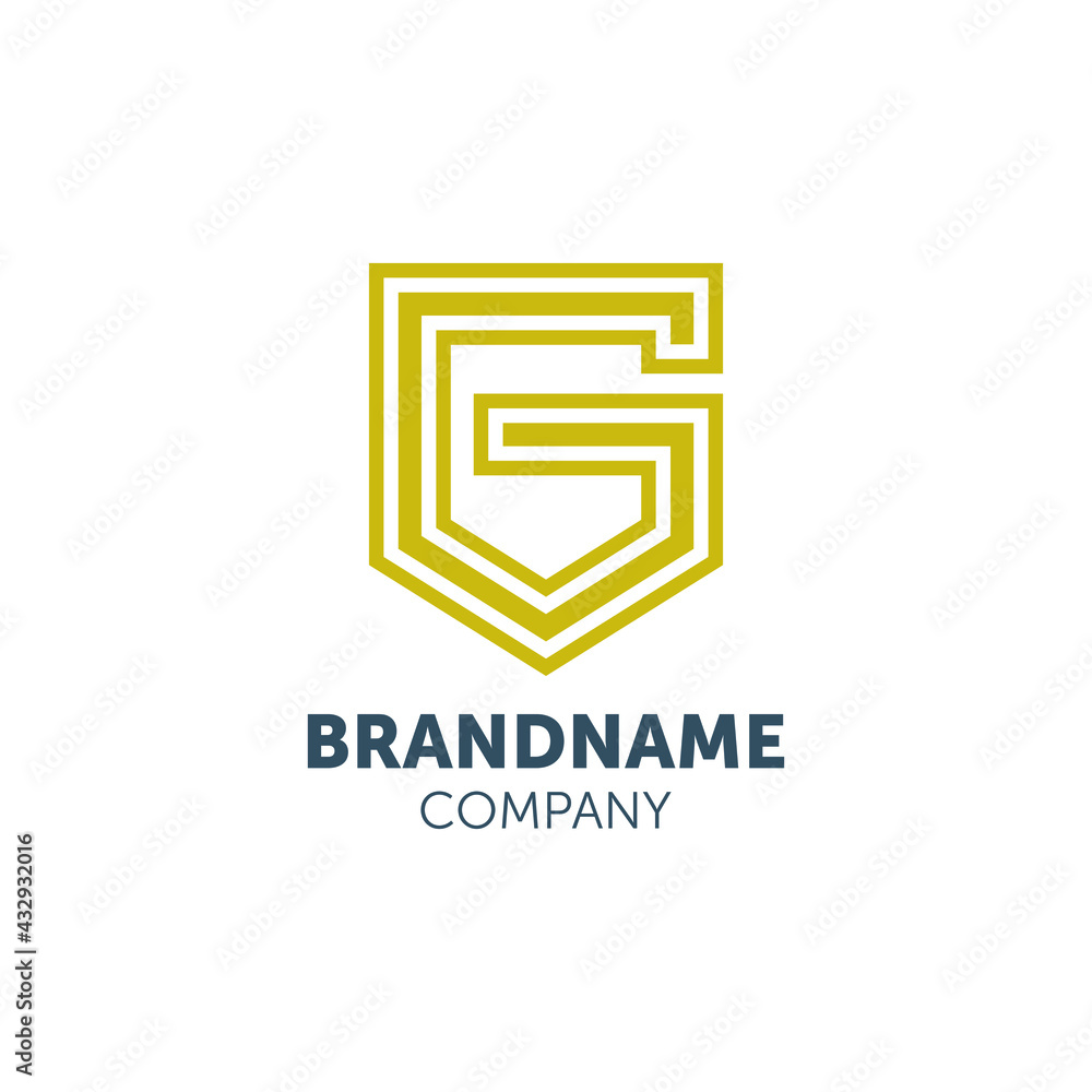 G logo design with shield G logo design with shield