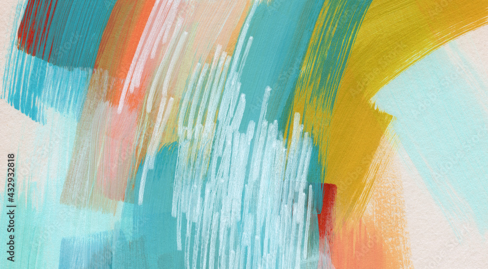 Abstract contemporary painting. Versatile artistic background for creative design projects: posters, banners, invitations, cards, websites, wallpapers. Raster image. Acrylic on paper. Pastel colors.
