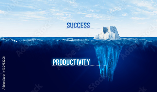 Discover your hidden productivity concept with iceberg