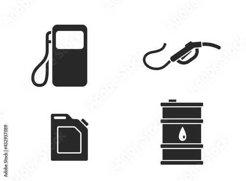 fuel and refueling icon set. fuel industry, gasoline, petrol and diesel symbol. auto gas station symbol