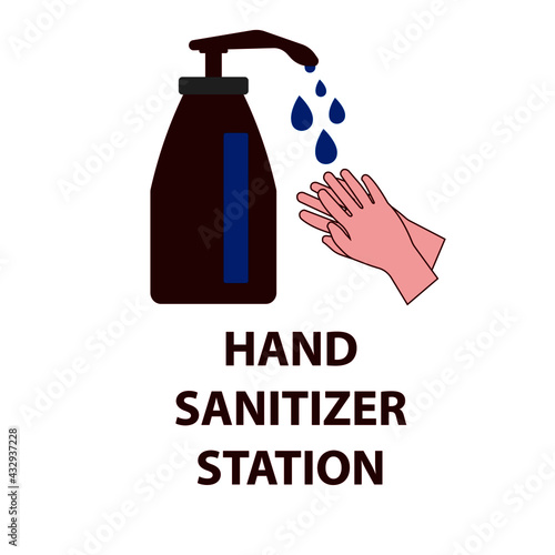 Hand Sanitizer Station.
Hygiene concept.
White Background Vector Design EPS 10
