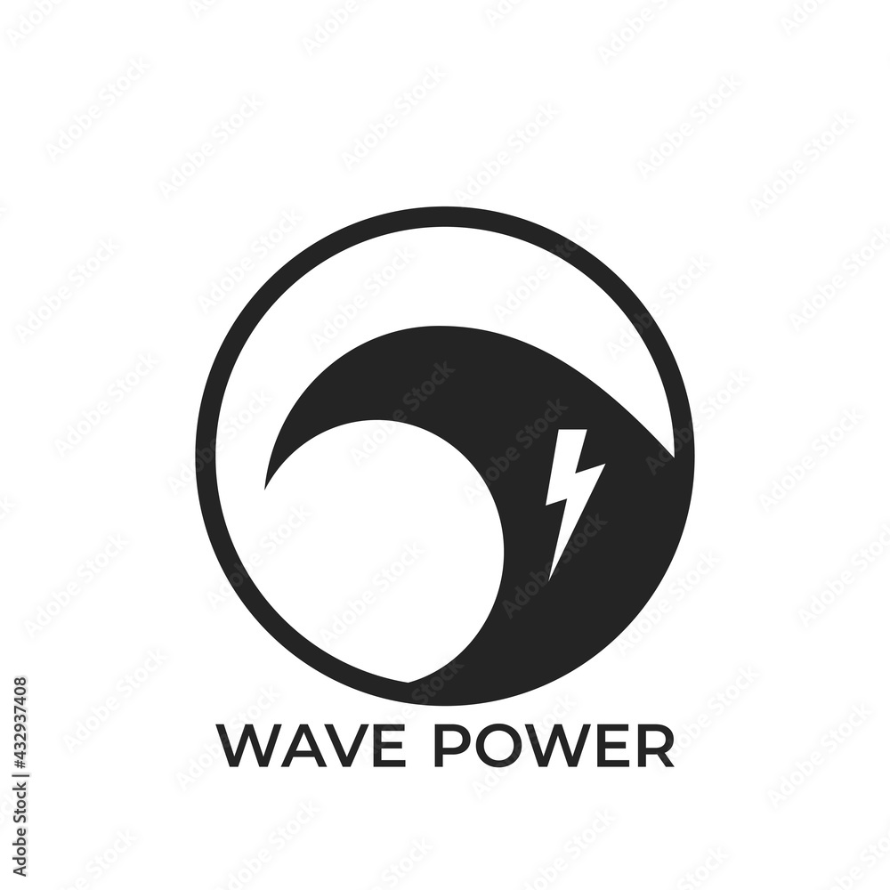 wave power logo icon. eco, alternative, sustainable and renewable energy symbol wave power logo icon. eco, alternative, sustainable and renewable energy symbol
