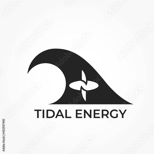 tidal energy icon. eco friendly, alternative, sustainable and renewable energy symbol. isolated vector image