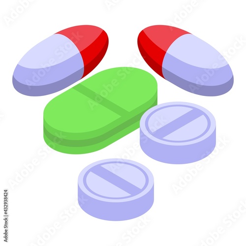 Research pills icon. Isometric of Research pills vector icon for web design isolated on white background
