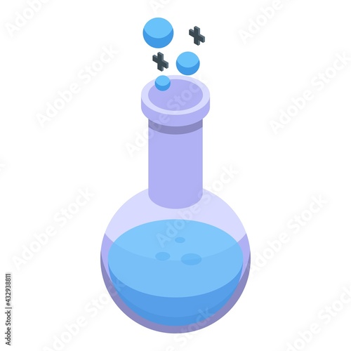 Research scientist chemical flask icon. Isometric of Research scientist chemical flask vector icon for web design isolated on white background