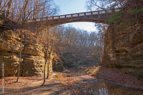 Concrete Trail Bridge Over a Sandstone Canyon photo