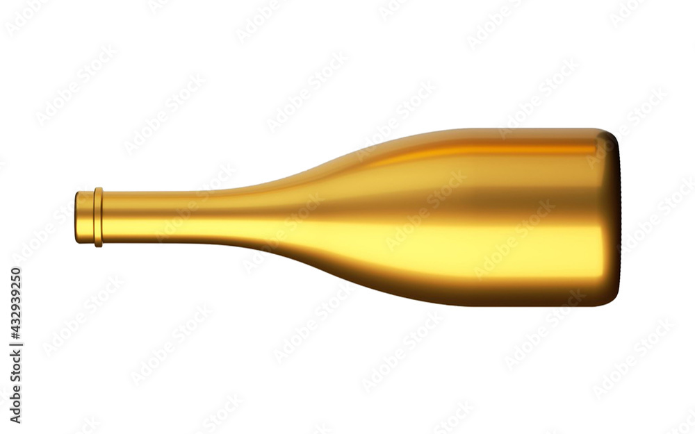 Fototapeta premium Golden bottle of champagne