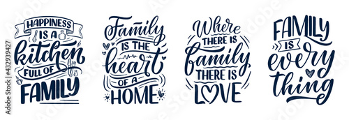 Set with hand drawn letteri...