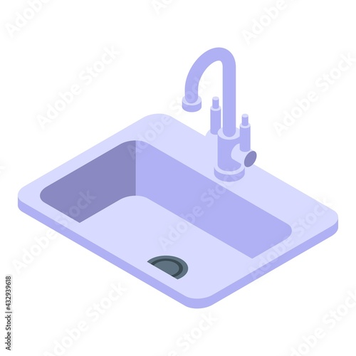 Kitchen sink icon. Isometric of Kitchen sink vector icon for web design isolated on white background