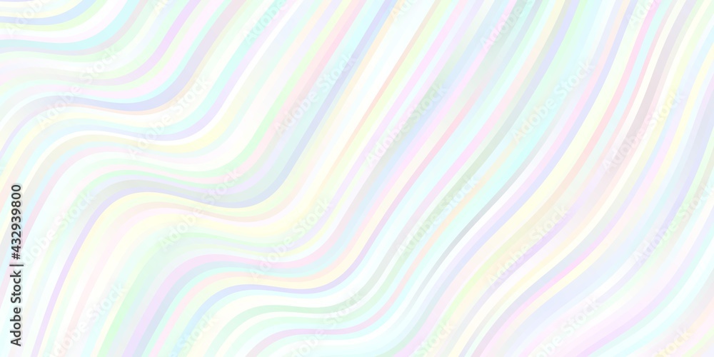 Fototapeta premium Light Green vector backdrop with bent lines.