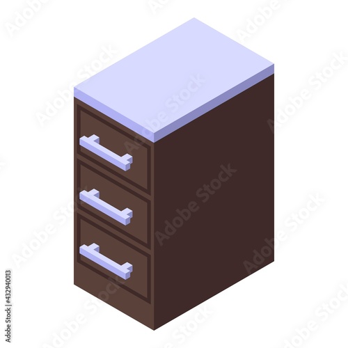 Kitchen drawer furniture icon. Isometric of Kitchen drawer furniture vector icon for web design isolated on white background