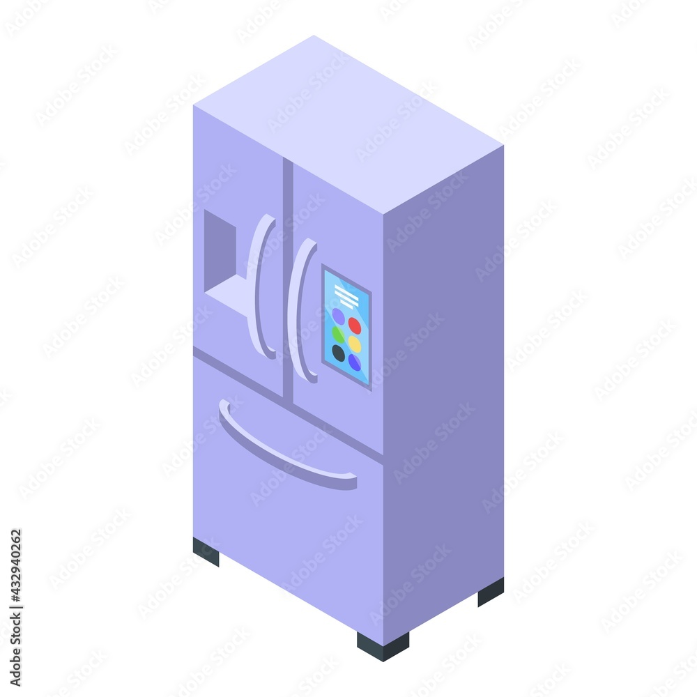 Kitchen fridge icon. Isometric of Kitchen fridge vector icon for web design isolated on white background Kitchen fridge icon. Isometric of Kitchen fridge vector icon for web design isolated on white background