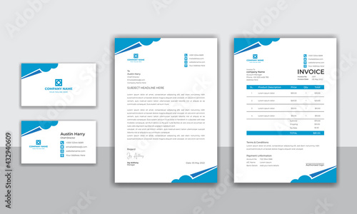 Corporate company modern identity stationery set design