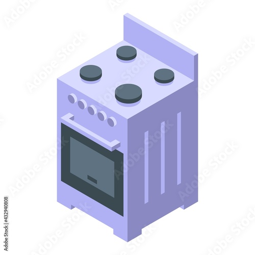 Kitchen electric cook stove icon. Isometric of Kitchen electric cook stove vector icon for web design isolated on white background