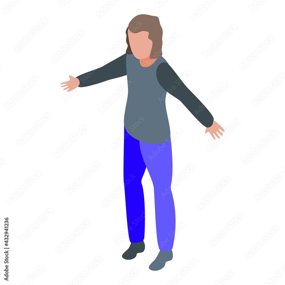 Kid keep distance icon. Isometric of Kid keep distance vector icon for web design isolated on white background Kid keep distance icon. Isometric of Kid keep distance vector icon for web design isolated on white background