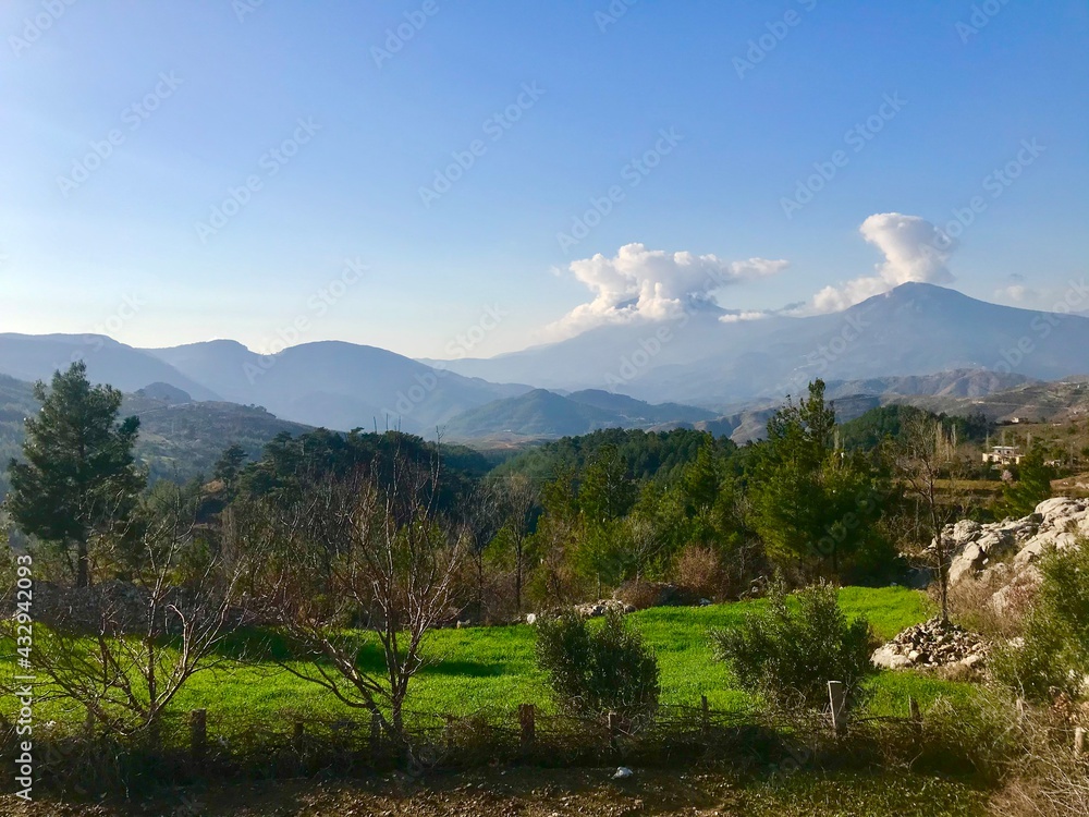 Naklejka premium landscape in the mountains