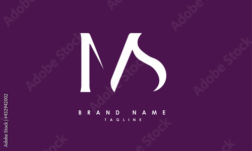 Alphabet letters Initials Monogram logo MS, SM, M and S