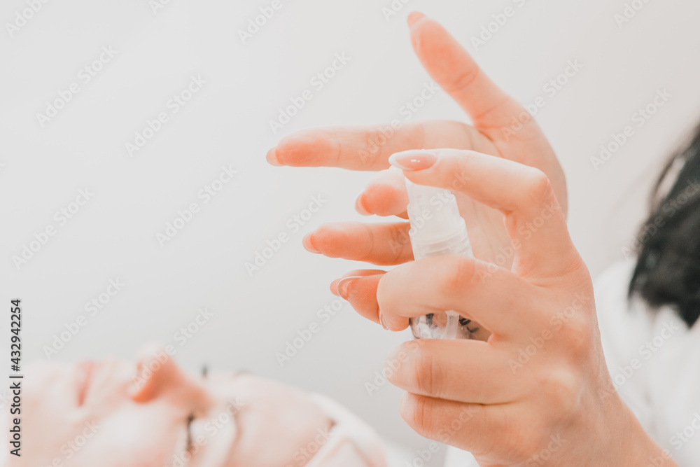 The use of micellar water in cosmetology, facial care, visits to the dentist. The use of micellar water in cosmetology, facial care, visits to the dentist.