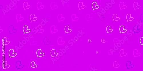 Wallpaper Mural Light Pink vector template with doodle hearts. Torontodigital.ca