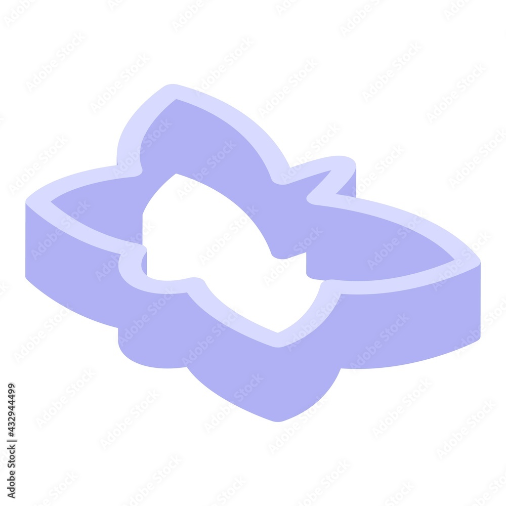 Cookie mold butterfly icon. Isometric of Cookie mold butterfly vector icon for web design isolated on white background Cookie mold butterfly icon. Isometric of Cookie mold butterfly vector icon for web design isolated on white background