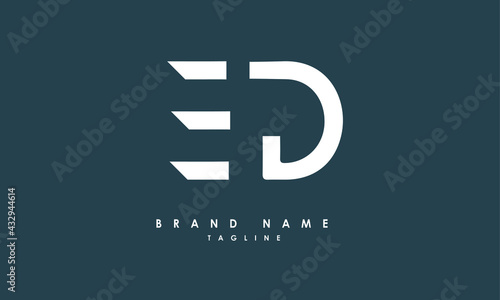 Alphabet letters Initials Monogram logo ED, DE, E and D