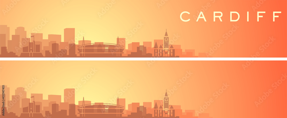 Cardiff Beautiful Skyline Scenery Banner