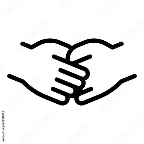 Human resources handshake icon. Outline Human resources handshake vector icon for web design isolated on white background