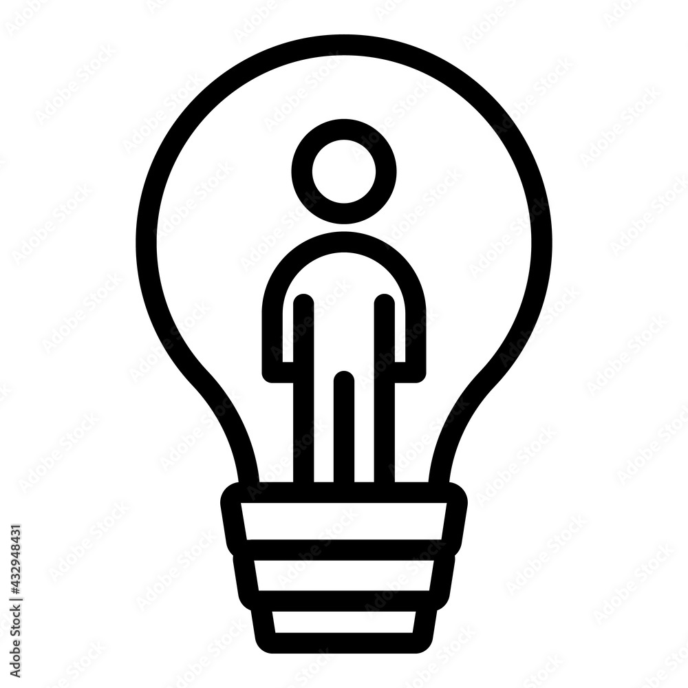 Human resources bulb icon. Outline Human resources bulb vector icon for web design isolated on white background Human resources bulb icon. Outline Human resources bulb vector icon for web design isolated on white background