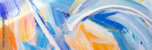 Wall Mural Abstract colorful oil painting closeup