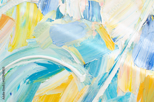 Canvas Print Abstract colorful oil painting closeup