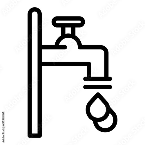 Water tap icon. Outline Water tap vector icon for web design isolated on white background