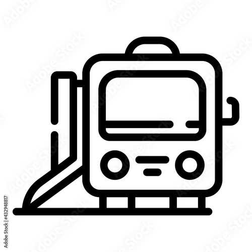 Accessible metro train icon. Outline Accessible metro train vector icon for web design isolated on white background