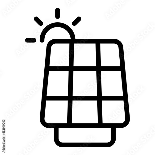Accessible solar panel icon. Outline Accessible solar panel vector icon for web design isolated on white background