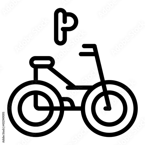Accessible eletric bike icon. Outline Accessible eletric bike vector icon for web design isolated on white background